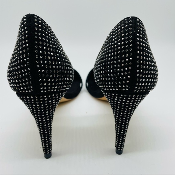 Zara Black Velvet Studded Cutout Heels, Sz EU 39 - Picture 3 of 12